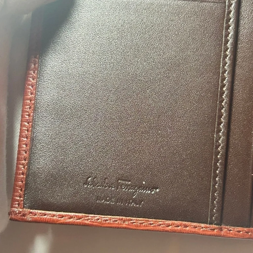 Salvatore Ferragamo Brown Leather Long Wallet NWOT